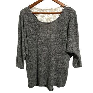 Signature Studio Contemporary Style 3/4 Dolman Sleeve Top Applique Back Womens M